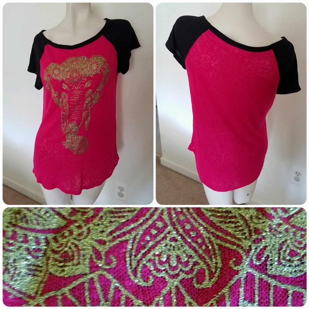 Glitter Ganesh Raglan Tee